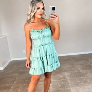 Women's Sleeveless Tiered Chiffon Fit & Flare Skater Dress - Wild Fable White L